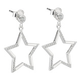 Aros Estrellas Con Piedras Plata 925 Regalo Nena Mujer Novia