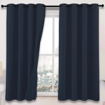 Cortinas Blackout 275cm Ancho X 160cm Alto - En 2 Páneles Color Azul marino | MercadoLibre