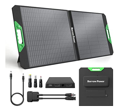 Borrow Power Kit De Panel Solar De 100 W, Portátil De 18 V, 