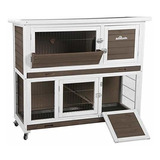 Aivituvin Rabbit Hutch Bunny Cage Interior Sobre Ruedas Casa