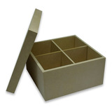 Caja Té Fibrofacil Con Tapa 4 Divisiones