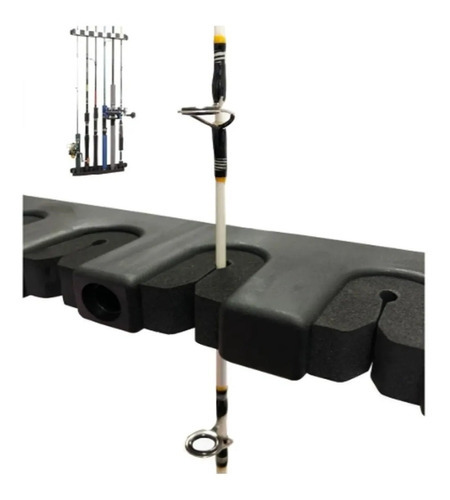 Suporte Parede Rack Organizador P/ 7 Varas De Pesca Top Rack