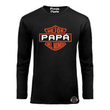 Polera Manga Larga Hombre Mejor Papá Del Mundo  Harley 