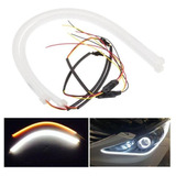 2x 60cm Flexible Tubo Guía De Coche Led Tira Blanca Drl Amb