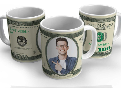 Taza Personalizada Del Billete De Dólar Con Tu Foto Premium