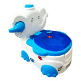 Bañito Elefante Entrenador Para Bebe Musical Niño Con Dispensador Papel Color Azul