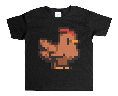 Remera Negra Adultos Pixel R44