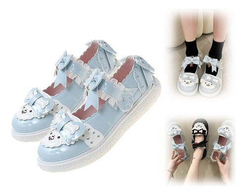 Zapatos De Cuero Japoneses Lolita Small Bowknot Para Mujer