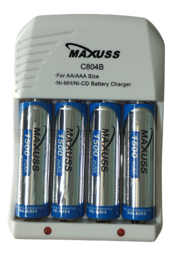 Pilas Recargables Doble Aa 1500 Mah Con Cargador X 4 Pilas