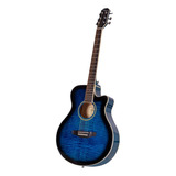 Guitarra Acustica Mini Jumbo Azul Parquer C Corte Media Caja