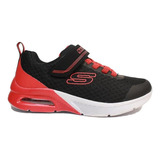 Tenis Skechers Negro Con Rojo Y Blanco 403773l/bkrd De Niño