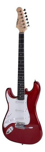 Guitarra Electrica Parquer Strato Zurdo Roja Funda Cuota Color Rojo