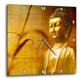 3drose Reloj De Pared De Buda Dorado Con Asia Bamboo Zen Yog