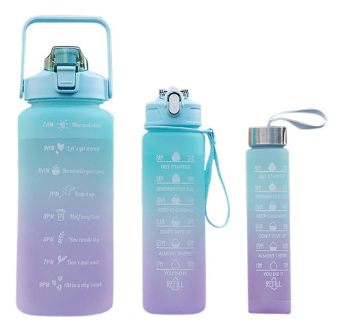 Kit 3 Garrafas 2l, 900ml, 300ml,escurridor Fases Motivadoras