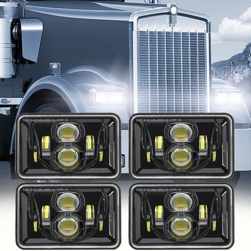 Auxbeam Faros Delanteros Led De 60 W, 4 X 6 Con Puntos, Repu