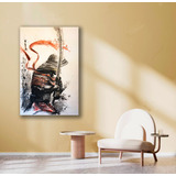  Cuadro Oriental Samurai Ukiyo Japones Pez Koi Japon 80x60