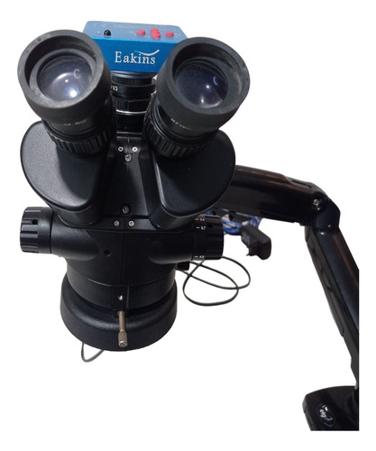 Microscópio Trinocular C/ Câmera 4k 60fps E Braço Articulado