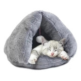 Cama Moises Para Perros Gatos Chicos Plush Super Suave 40cm Color Gris Diseño Liso