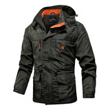 Chaqueta Gabardina Impermeable Desmontable Para Hombre