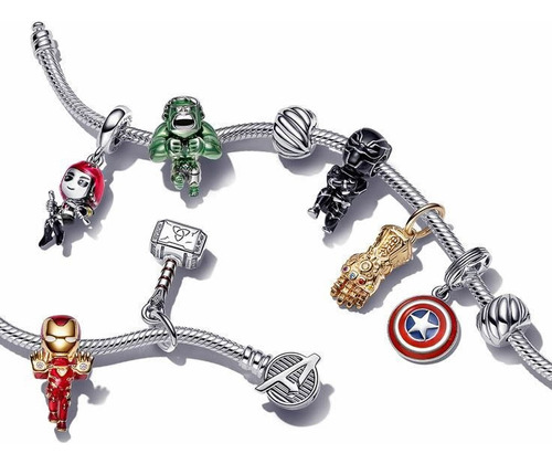 Charm Compatible Con Pulsera Dije Plata Avengers Marvel 