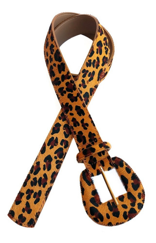 Cinto Animal Print Onça Feminino Couro Legítimo Lançamento