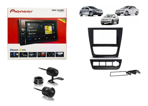 Pioneer Dmh-g228bt + Moldura Gol G5 + Câmera De Ré 2x1