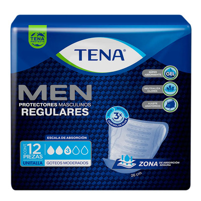 Protectores Masculinos Tena Men Regulares Con 12 Piezas | MercadoLibre