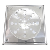 Ralo Inox Tampa Quadrado 10cm X 10cm Abre E Fecha Cromado