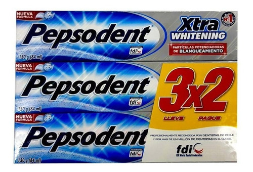 Pepsodent Pasta Dental Xtra Whitening 90 Grs X 6 Unidades