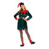 Disfraz De Elfo De Navidad Para Mujer Adulta