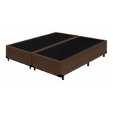 Base Cama Box Bipartido Queen Size Suede Marrom 40x158x198