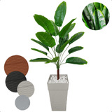 Planta Artificial Bananeira Toque Real Vaso Decorativo Ratan
