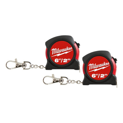 2 Flexómetros De 2 Metros Tipo Llavero Milwaukee 48-22-5506 | Envío gratis