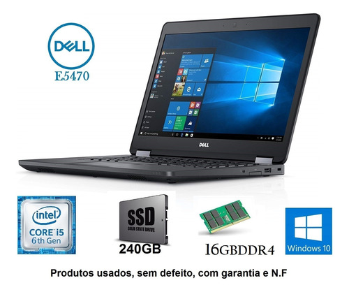 Notebook Dell I5 6ª Ger. 16gb Ddr4/ Ssd Com Garantia E N.f