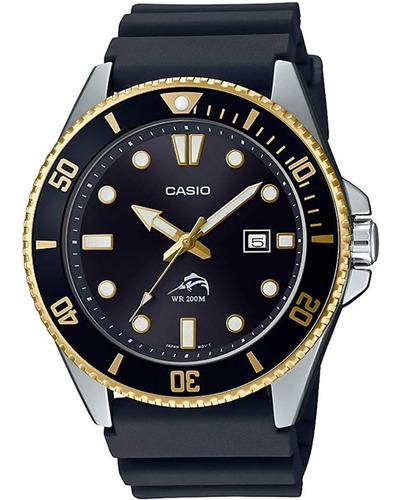 Reloj Casio Marlin Duro Mdv 106g Dorado Bisel Giratorio 200m