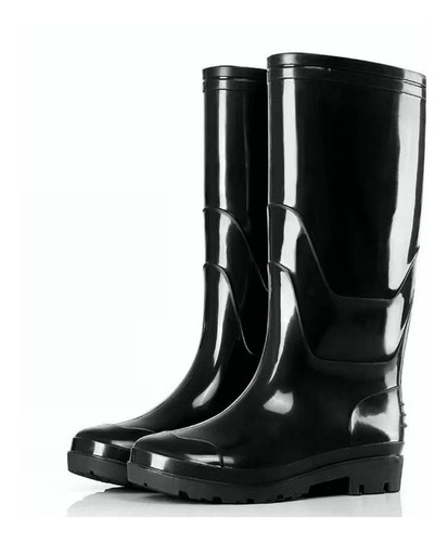 Hombres Industrials Pvc Hule Negra Lluvia Impermeable