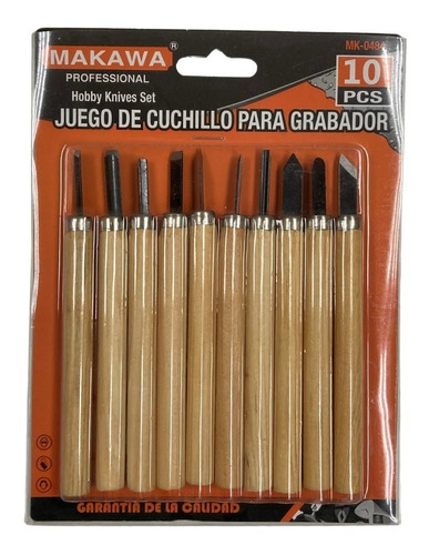 Juego 10 Gubias,cuchillos Para Grabado Makawa / Toolstore