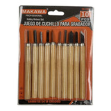 Juego 10 Gubias,cuchillos Para Grabado Makawa / Toolstore