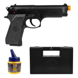 Kit Pistolaairsoft Spring Kwc Beretta M92+ Case+bbs + Brinde