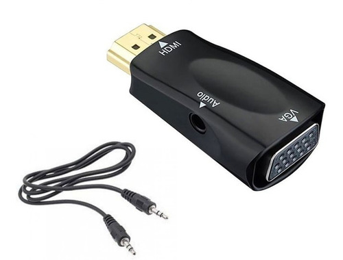 Mini Conversor Hdmi A Vga Audio Notebook Proyector Pc Hd Tv 