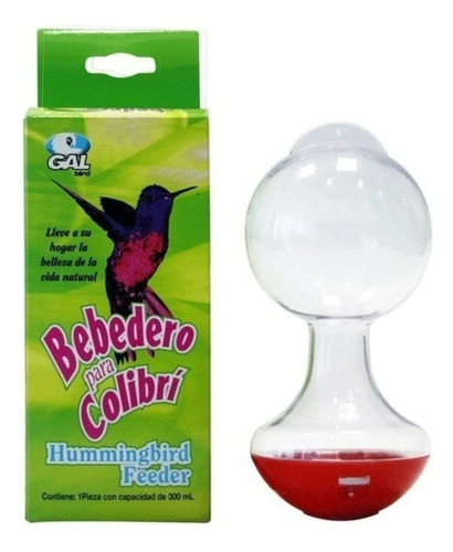 Bebedero Alimentador Colibrí Plástico 300ml Redkite