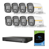 Kit Seguridad Hikvision Dvr 8ch + 8 Cámaras 1080p + Disco2tb
