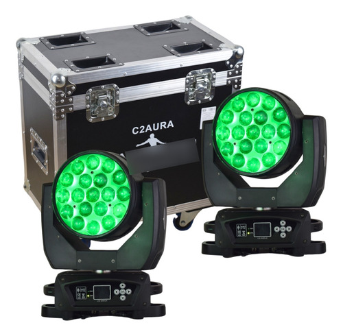 Par Cabeza Móvil Wash Zoom 19 Led 15w Dmx Robotica Con Case