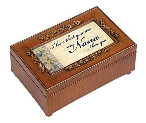 Caja De Musica Nana Rich Walnut Finish Petite Jewelry - Jue