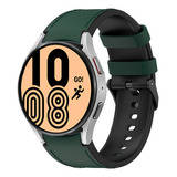 Pulseira Couro Sintético Interior Silicone Para Watch4 44mm