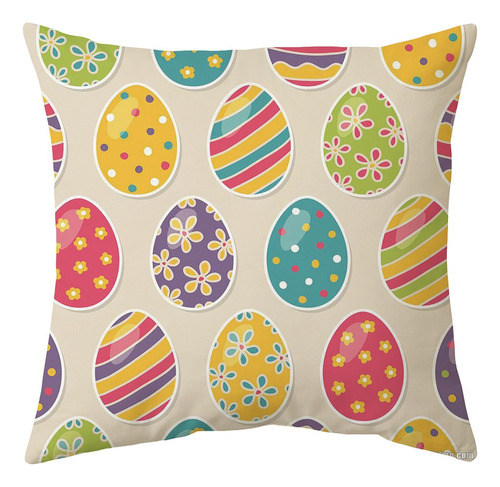 Funda De Almohada X Con Estampado De Conejo De Pascua, Polié