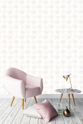 Vinil Decorativo Flores Rosas  Crema Tapiz Wallpaper Textura