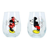 Disney Kissing Mickey And Minnie Mouse - Juego De 2 Vasos Si