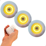 3 Lâmpadas Led Luminária Vários Ambientes Auto Adesiva 