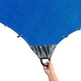 Malla Sombra 5x4 M 90% Azul Raschel Lista Para Colocar